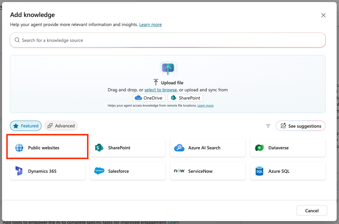 Add a public website