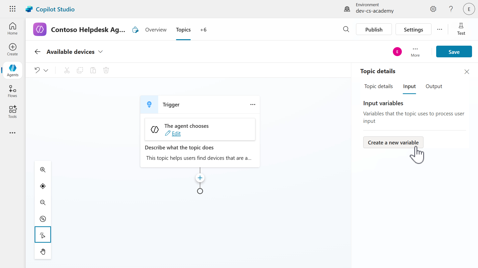 Create new input variable