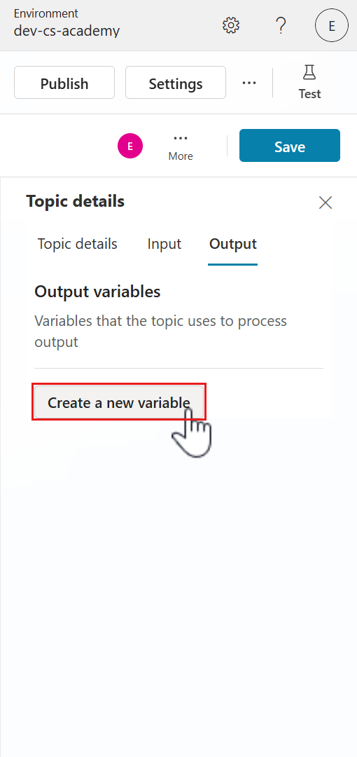Create new output variable