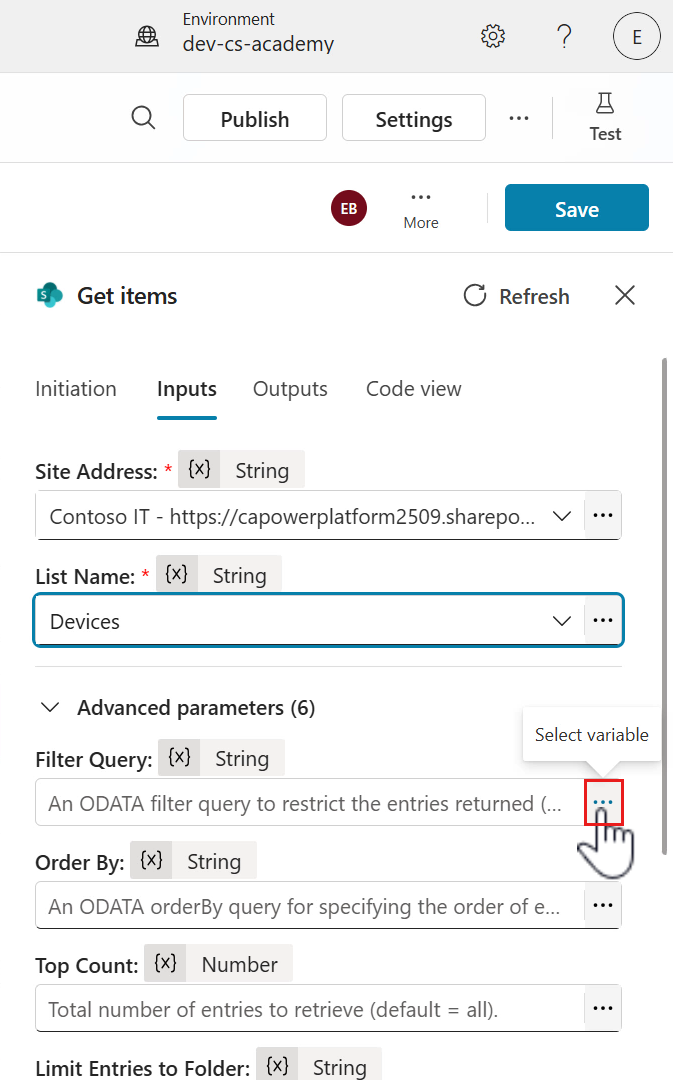 Select ellipsis icon