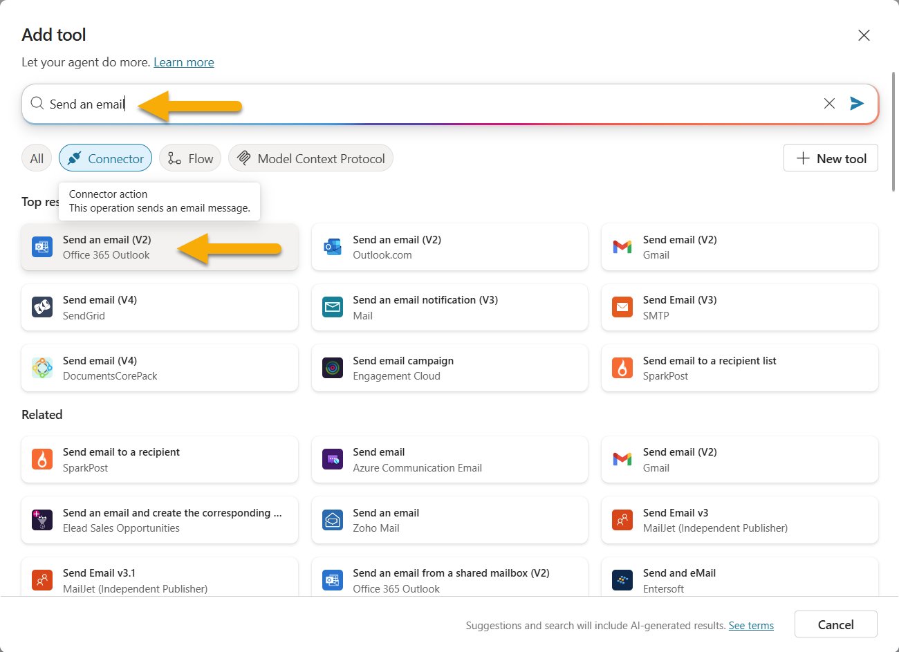 Select Outlook Connector