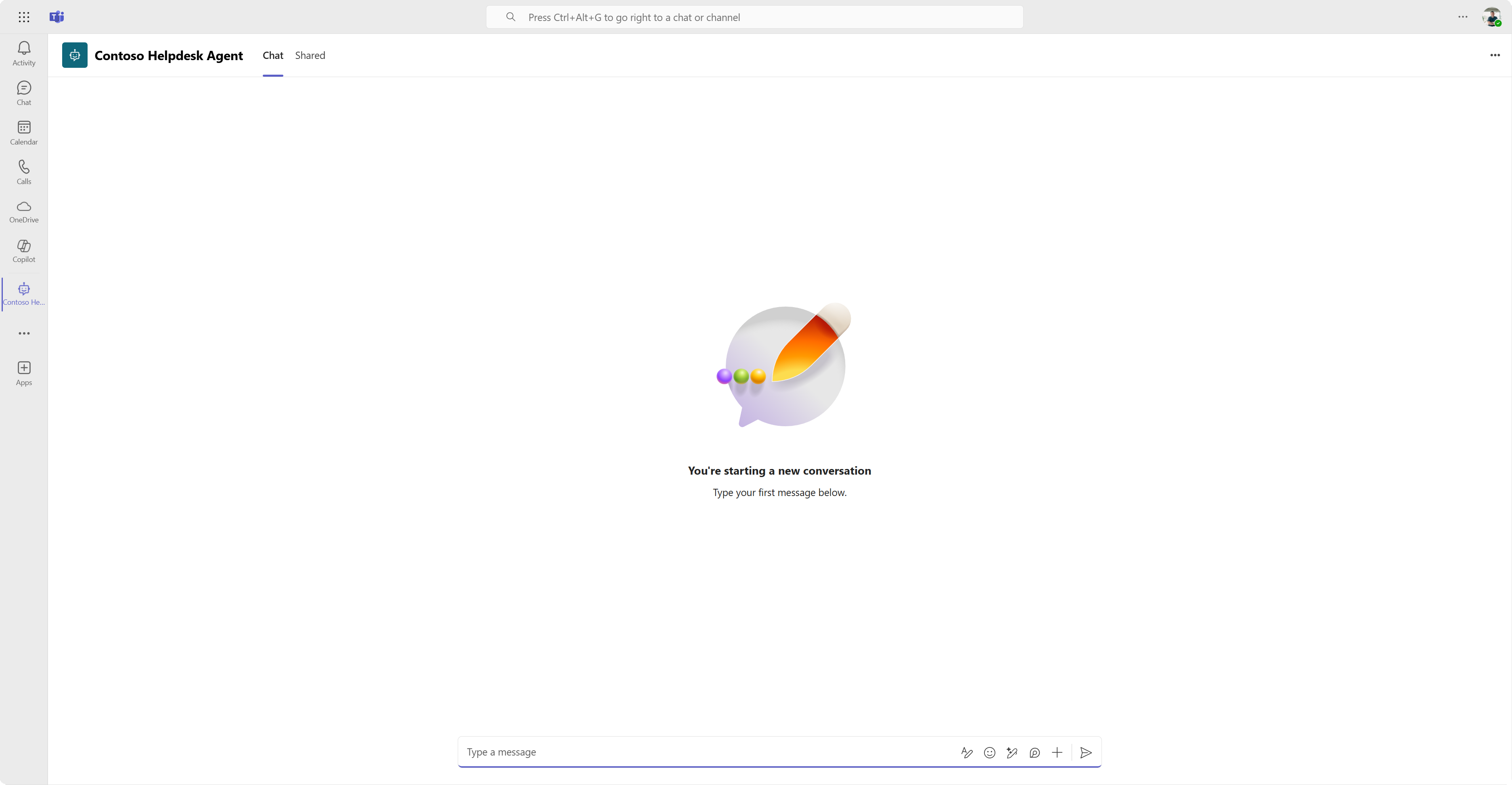 Agent open in Microsoft Teams